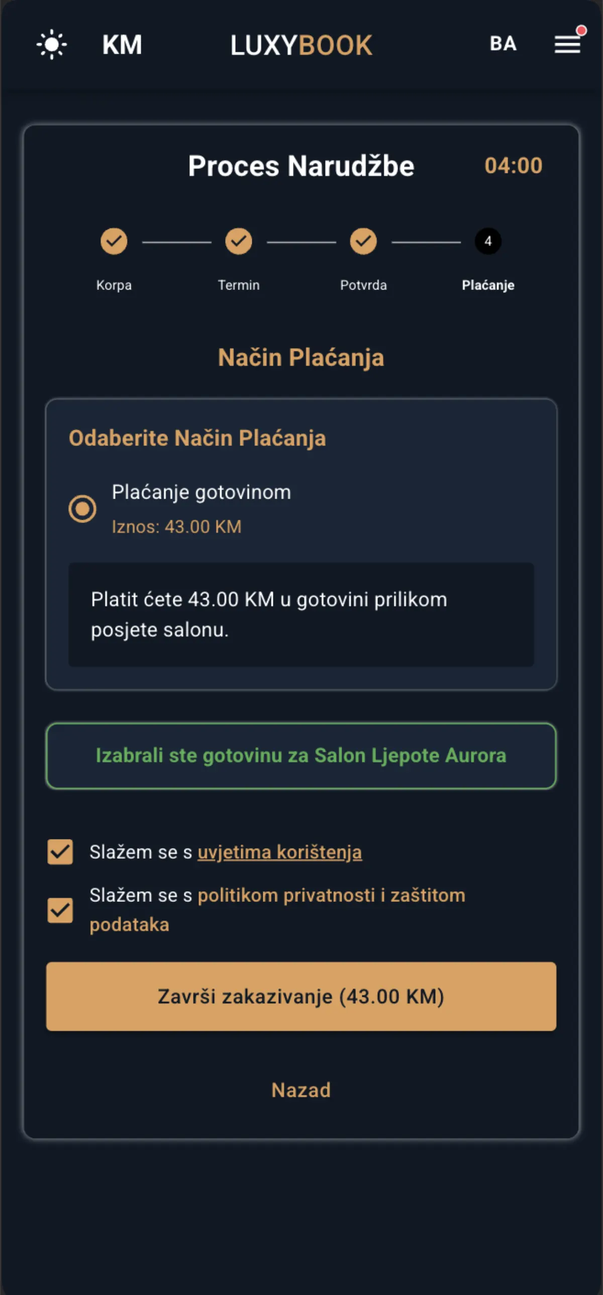 Odabir načina plaćanja
