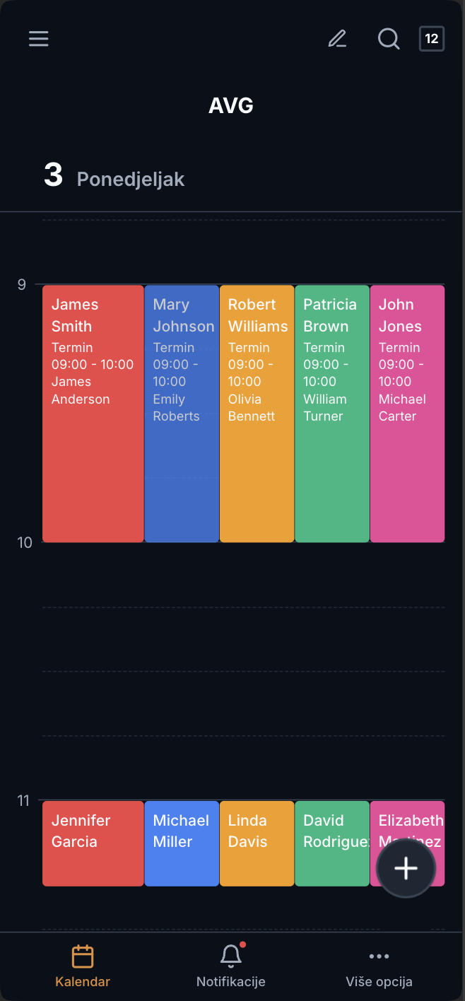 Kalendar termina radnika